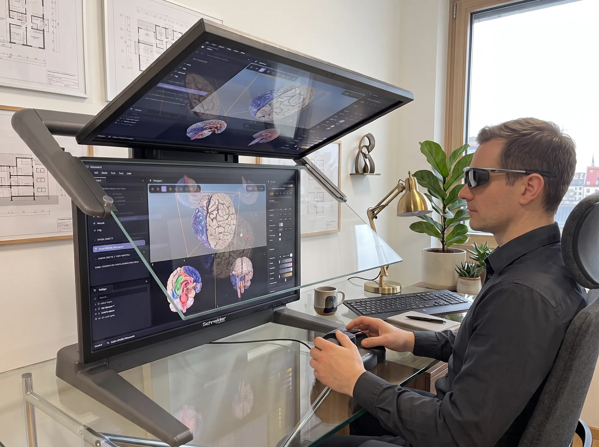 A professional 3D stereo display running OmniBlick.